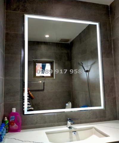 Gương đèn led, Gương Bỉ phòng tắm hình chữ nhật kích thước 60x80cm