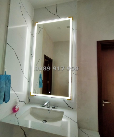 Gương đèn led, Gương Bỉ phòng tắm hình chữ nhật kích thước 60x80cm